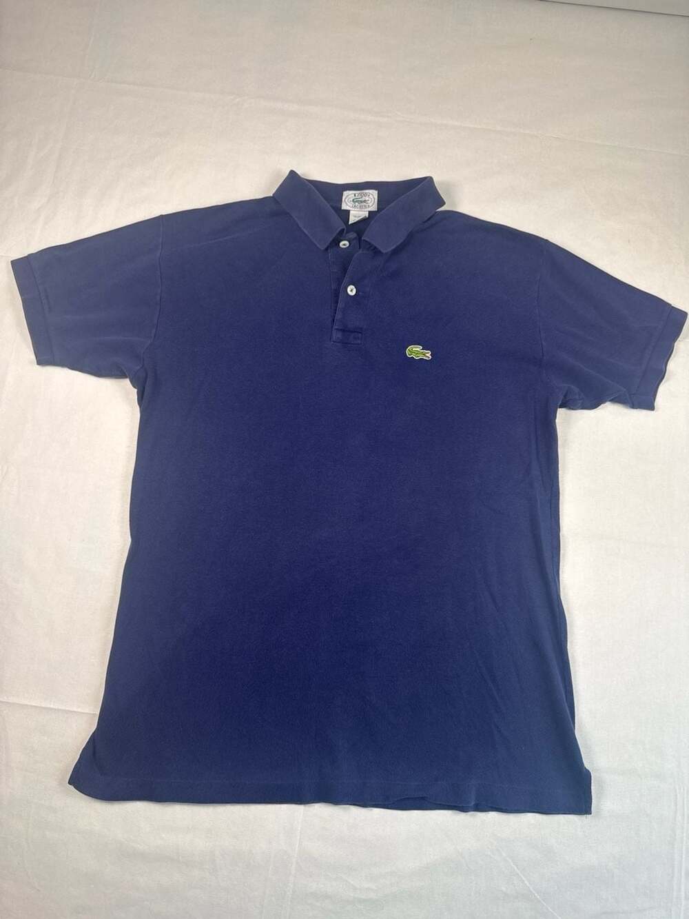 Vintage Izod Lacoste Navy Blue Piqué Polo Shirt Size L